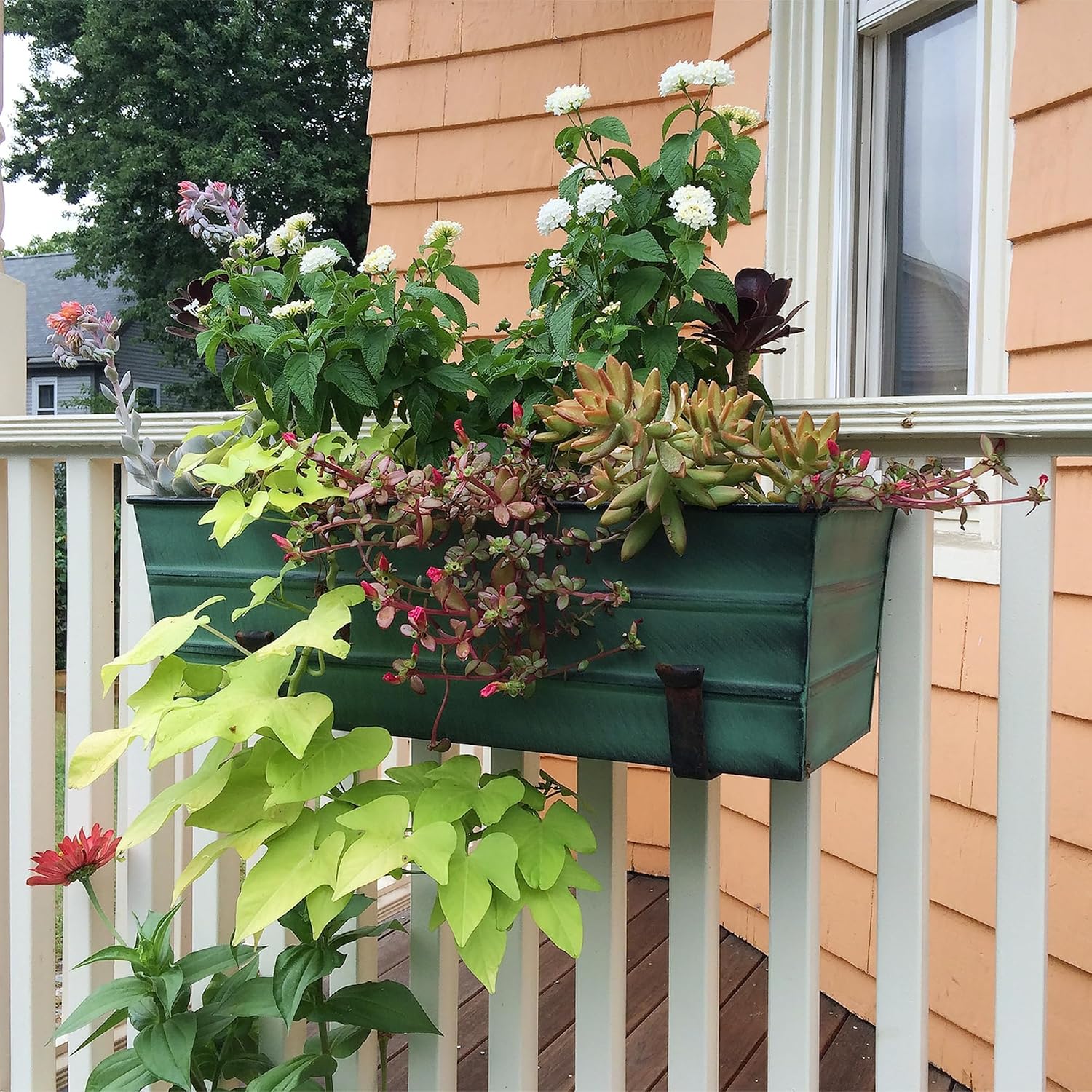 Medium Green Flower Box- Wall Brackets