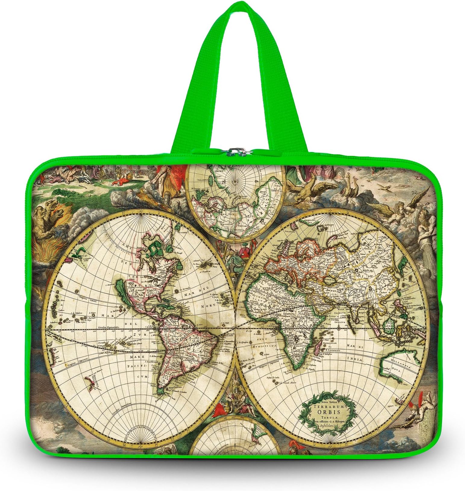 Cool Map 15" Laptop Pure Color Sleeve Bag Soft Carry Case + Outside Handle for 15.6" Hp Envy 6, DELL XPS 15,15.6" Toshiba Satellite,Apple MacBook Pro with Retina Display 15 15" Laptop
