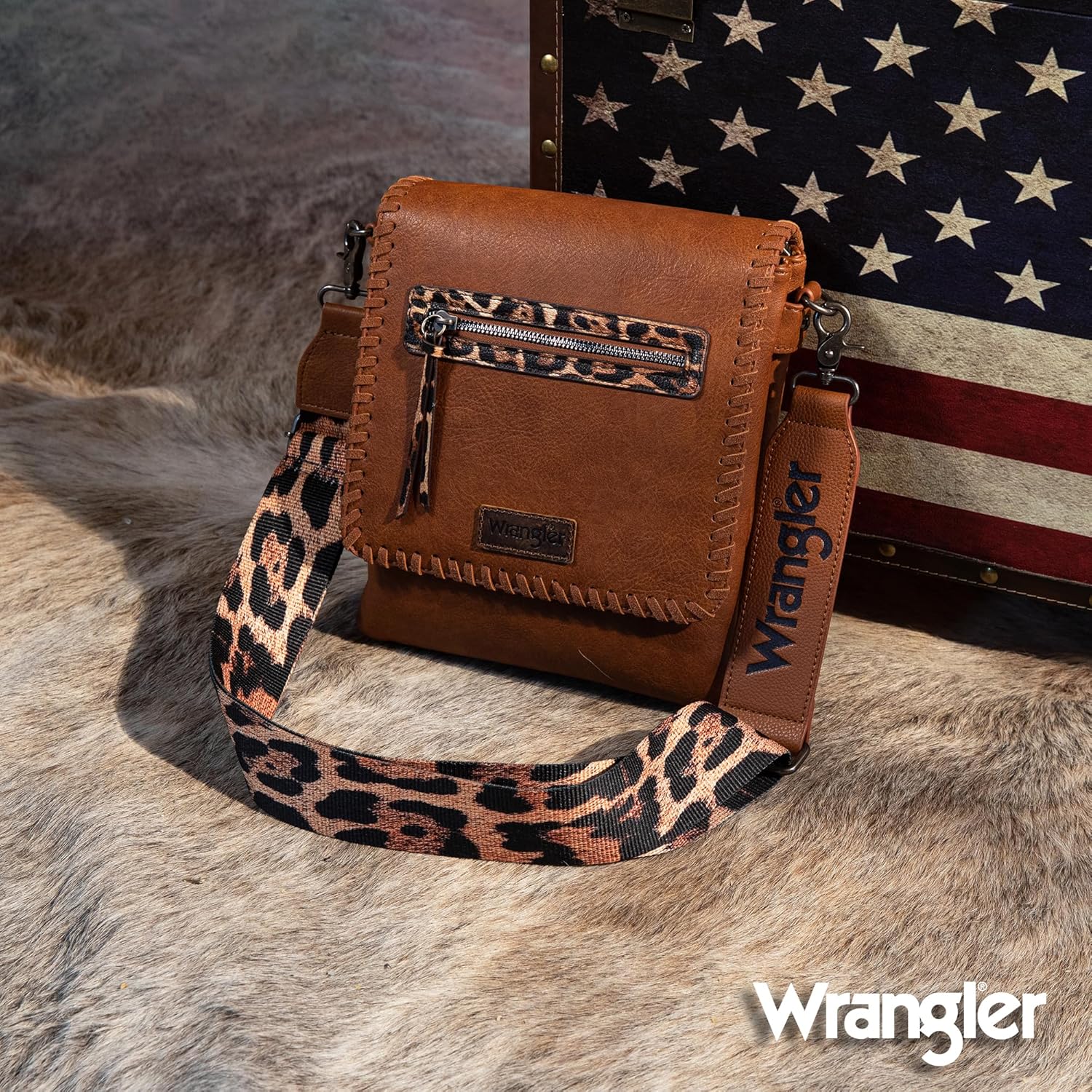 Wrangler Crossbody Bags for Women Vintage Hand Woven Shoulder Purse - Image 2