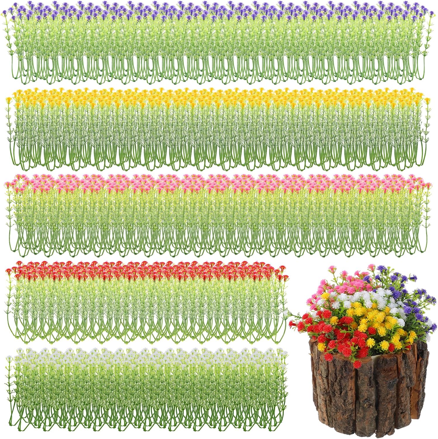 100pcs Artificial Baby Breath Flowers - Tiny Artificial Flowers