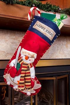 Lexi Home 22" Large 3D Christmas Stocking Set Snowman