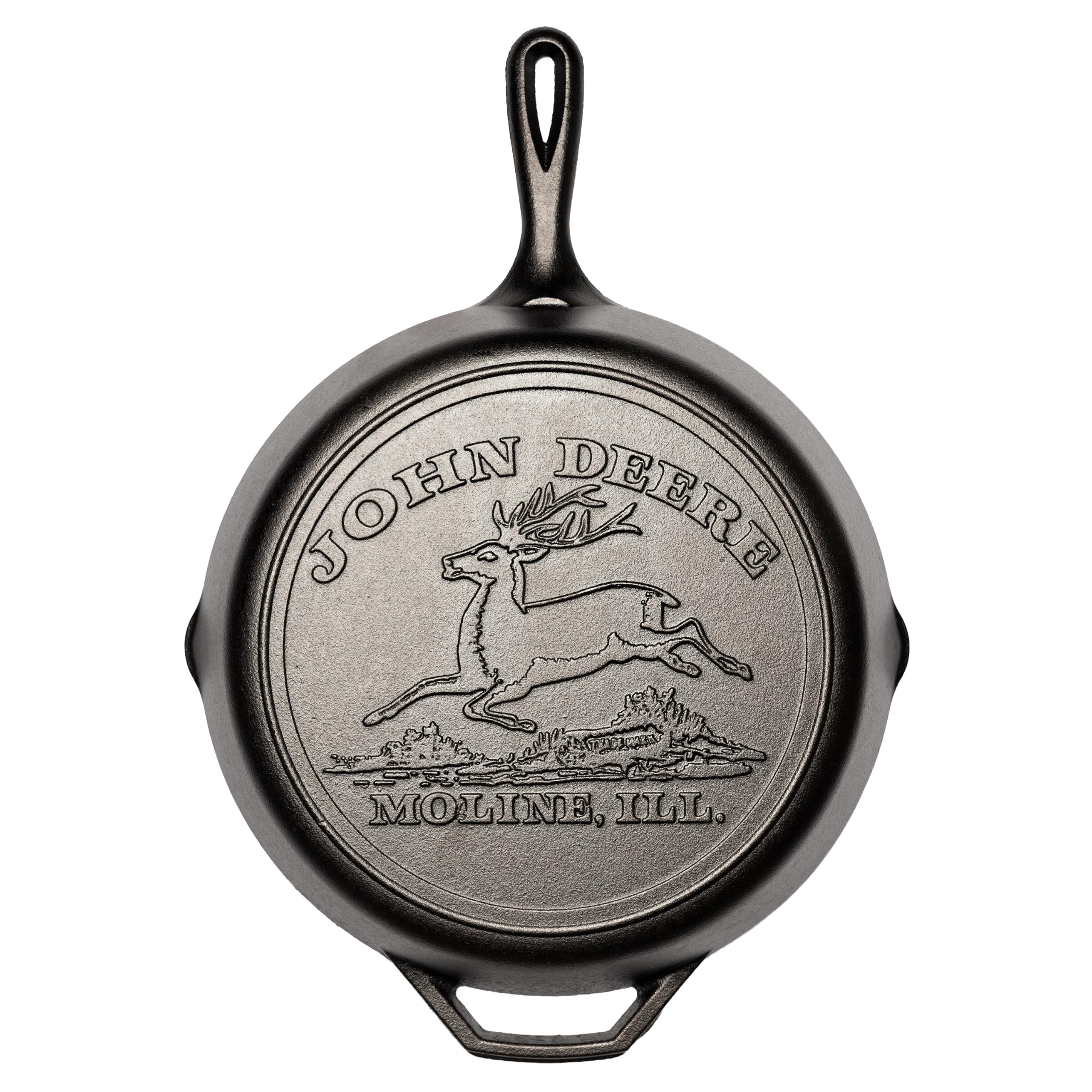 Seasoned Cast Iron 12 Inch Skillet with John Deere Logo