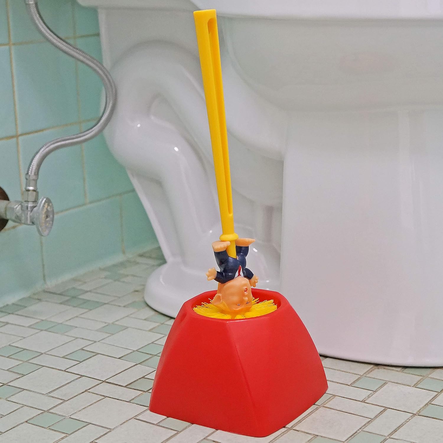Exclusive Discount 70% Price Donald Trump Toilet Bowl Brush W/ Holder - Makes Perfect White Elephant Novelty Gag Political Gift Make Bathrooms Great Again (FON-10332)