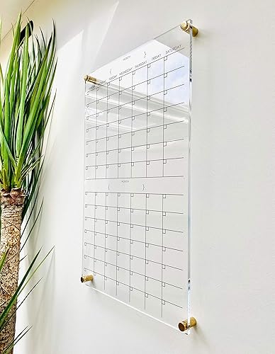 Miniatura 3 de Large Clear Acrylic Monthly Calenda for wall  Dry-Erase Message White Board Calendar Wall Mounted Office Home Family Organization Tools Must Haves
