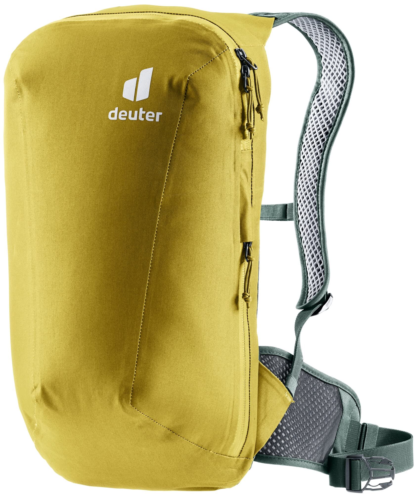 Deuter Plamort Mountain Gravel Biking, Cycling Tours Daily Commuter Backpack, Turmeric-ivy, 12 L