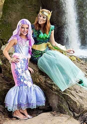 Miniatura 6 de Disfraz de sirena brillante para niñas con cola de sirena de lentejuelas