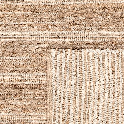 Miniatura 5 de SAFAVIEH Cape Cod Collection - Alfombra decorativa, 3 x 5 pies, natural y marfil, yute de tejido plano hecho a mano, ideal para zonas de alto