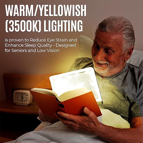 Miniatura 6 de MagniPros - Lupa de página LED ultra brillante de 3 veces con 12 LED regulables antirreflejos área de visión iluminada uniformemente y alivia la