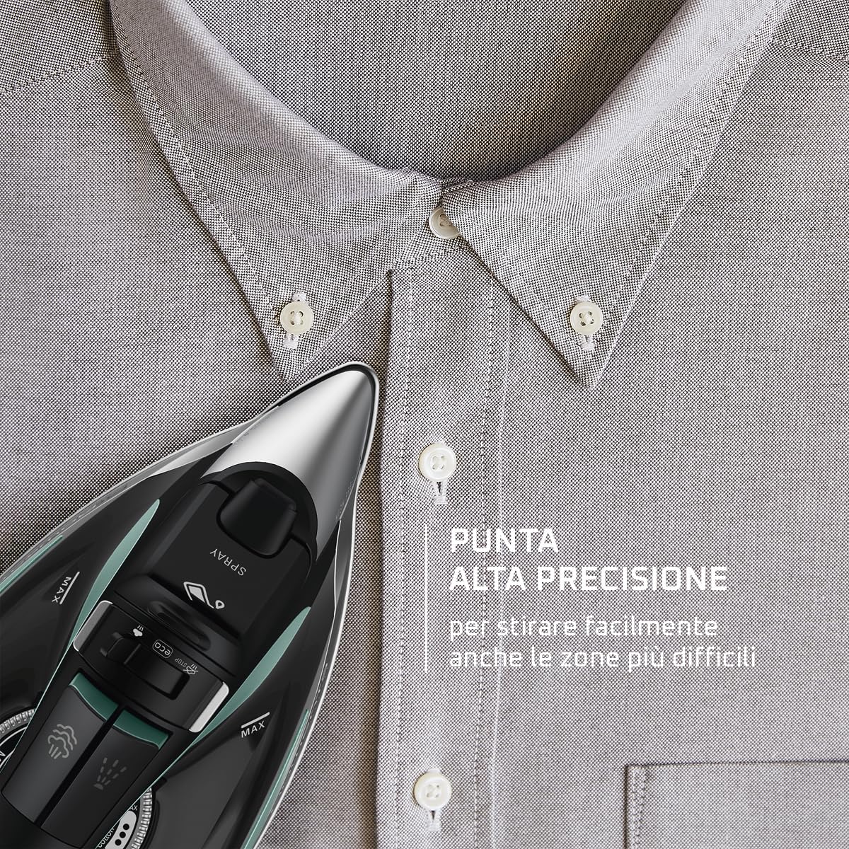 Rowenta Everlast Anticalc Ferro a Vapore, Potente Distribuzione del Vapore, Raccoglitore di Calcare, Punta ad Alta Precisione, Sicurezza e Praticità, Potenza Elevata, DW7321F0
