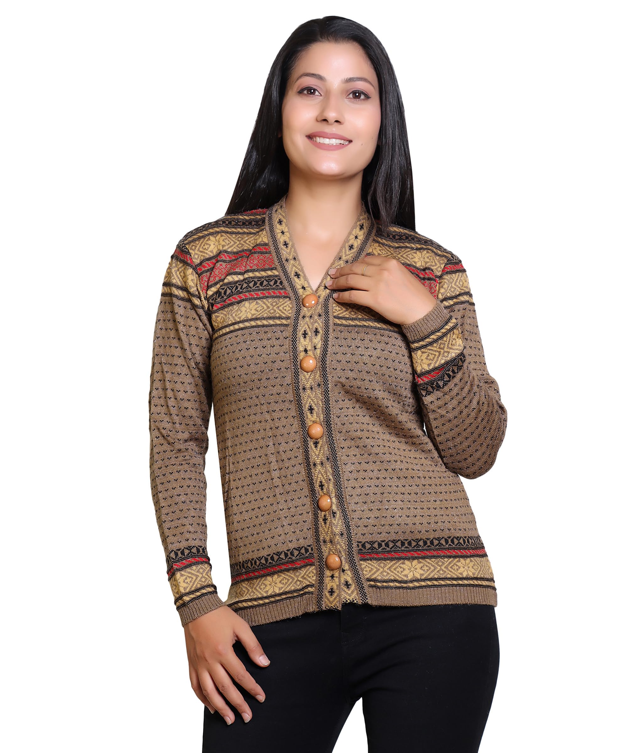 grand line GRANDLINE Winter WEAR Women SEMI-Winter Cardigan with Polka DOT Designs-picture-40