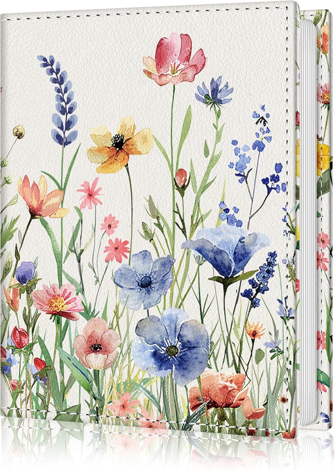 Photo Album 4x6, 56 Pockets Small Picture Book Botanical Wild Flowers, Personalized Large Capacity Mini PU Leather Picture Album Gift for Family Graduation Wedding Travel