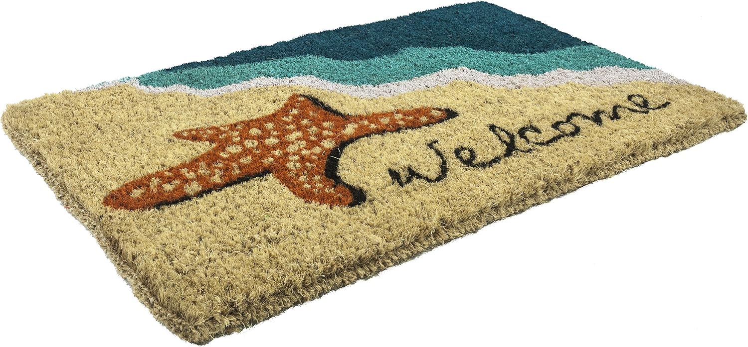 Entryways Starfish Welcome Hand Made Coir Doormat 18" x 30"