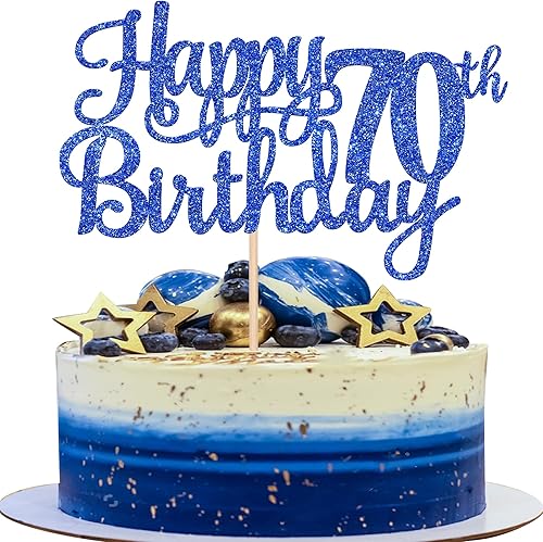 1 decoración para pastel de cumpleaños número 70 con purpurina para decorar pasteles de cumpleaños de 70 años decoración para pasteles de cumpleaños