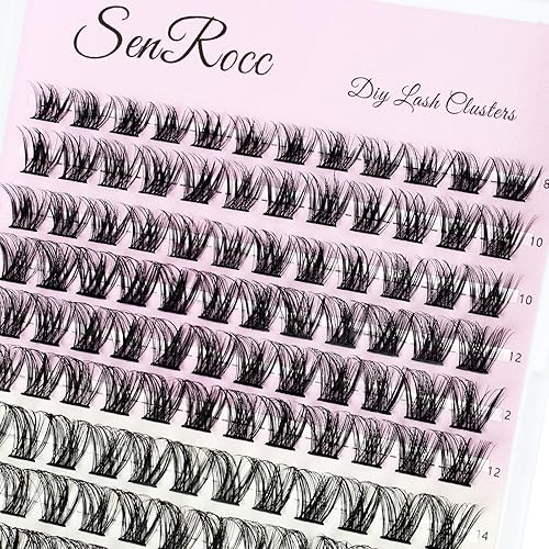 Miniatura 22 de Extensiones de racimos de pestañas, 240 unidades, extensiones de pestañas largas individuales 40D, aspecto natural, pestañas de imitación de visón