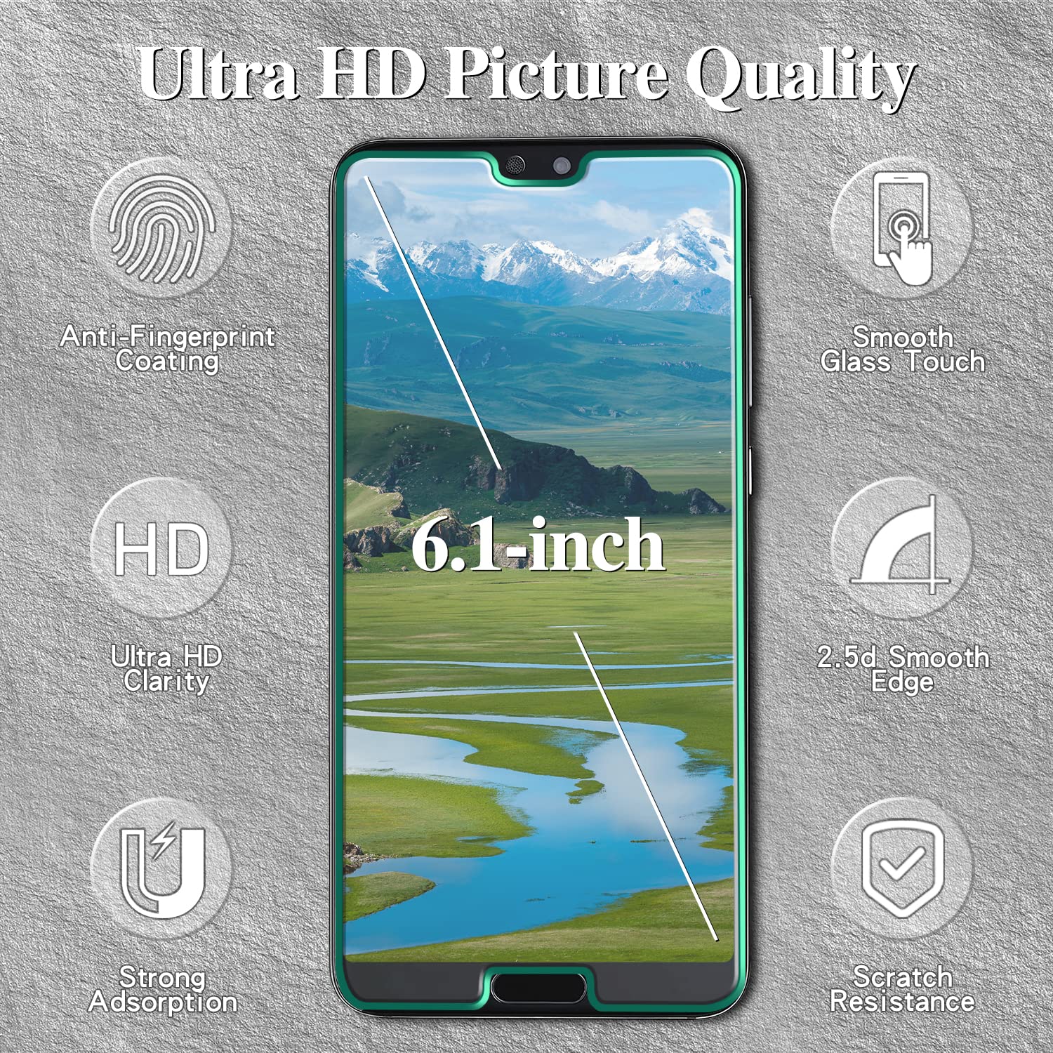 Kesuwe [3 Pezzi] Vetro Temperato per Huawei P20 Pro, Ultra
