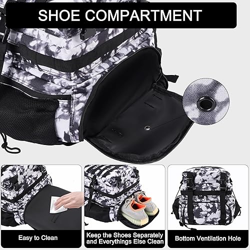 Miniatura 126 de LHI Military Tactical Backpack for Men Molle Daypack 45L Army 3 Days Assault Pack Bag Large Rucksack With Bottle Holder(12*20*12)