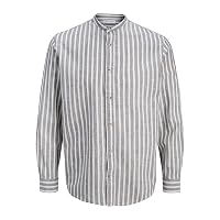 Jjesummer Linen Blend Band Shirt L/S SN, Vetiver