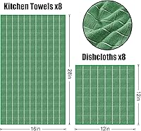 Vista 6 de Homaxy Juego de toallas de cocina y paños de cocina de microfibra, paquete de 12 toallas de mano suaves y absorbentes, a granel, trapos de secado