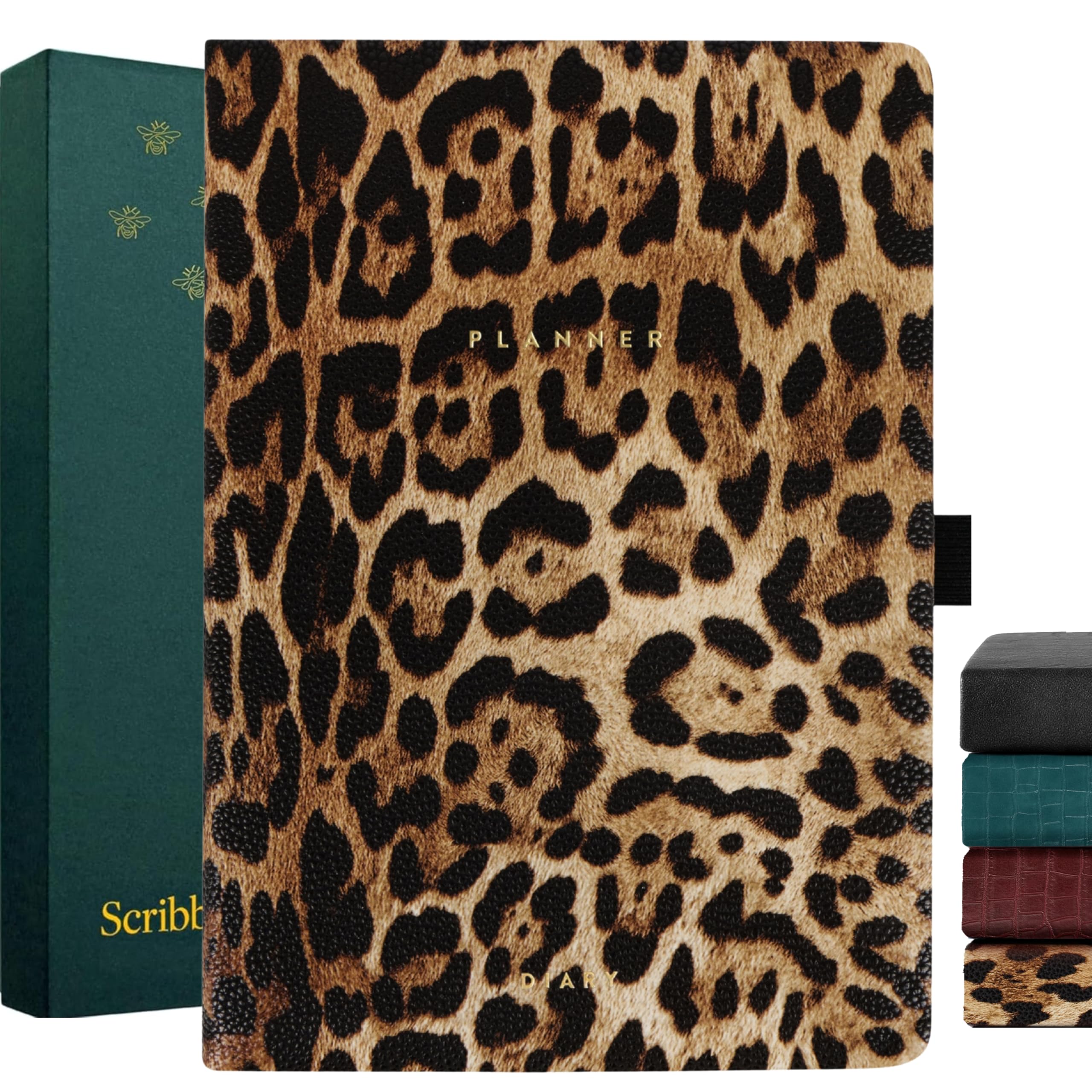Scribble & Dot Undated Planner, Savanna – A5 Organiser, 250 Pages, 120gsm Thick Paper, Start Any Time Diary for Work & Home