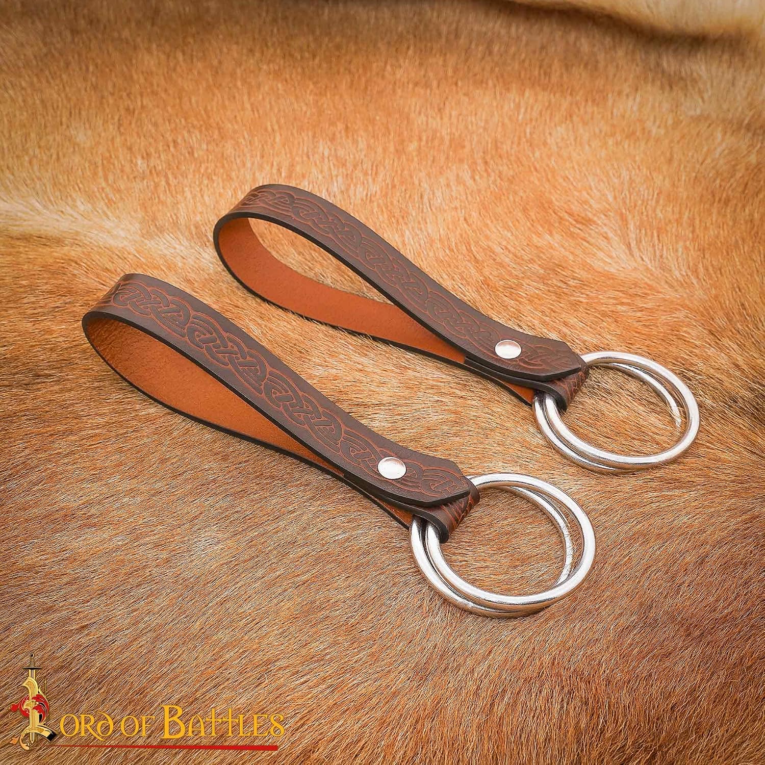 Lord of Battles 2pcs Skirt Hikes – Handmade 100% Full Grain Leather Waist Skirt Hoops Accessory for Renaissance, Cosplay