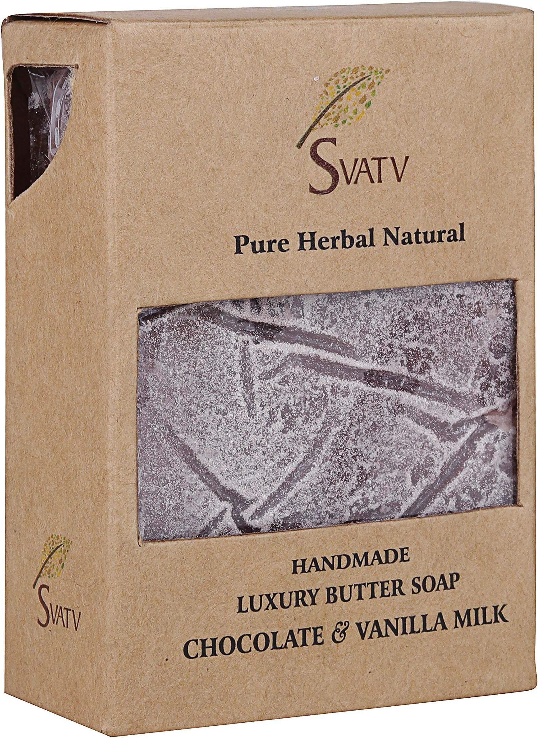 SVATVHandcrafted Soap with natural, soothing herbs of CHOCOLATE & VANILLA MILK I For Men and Women | Traditional Ayurvedic Herbal Soap - 125g