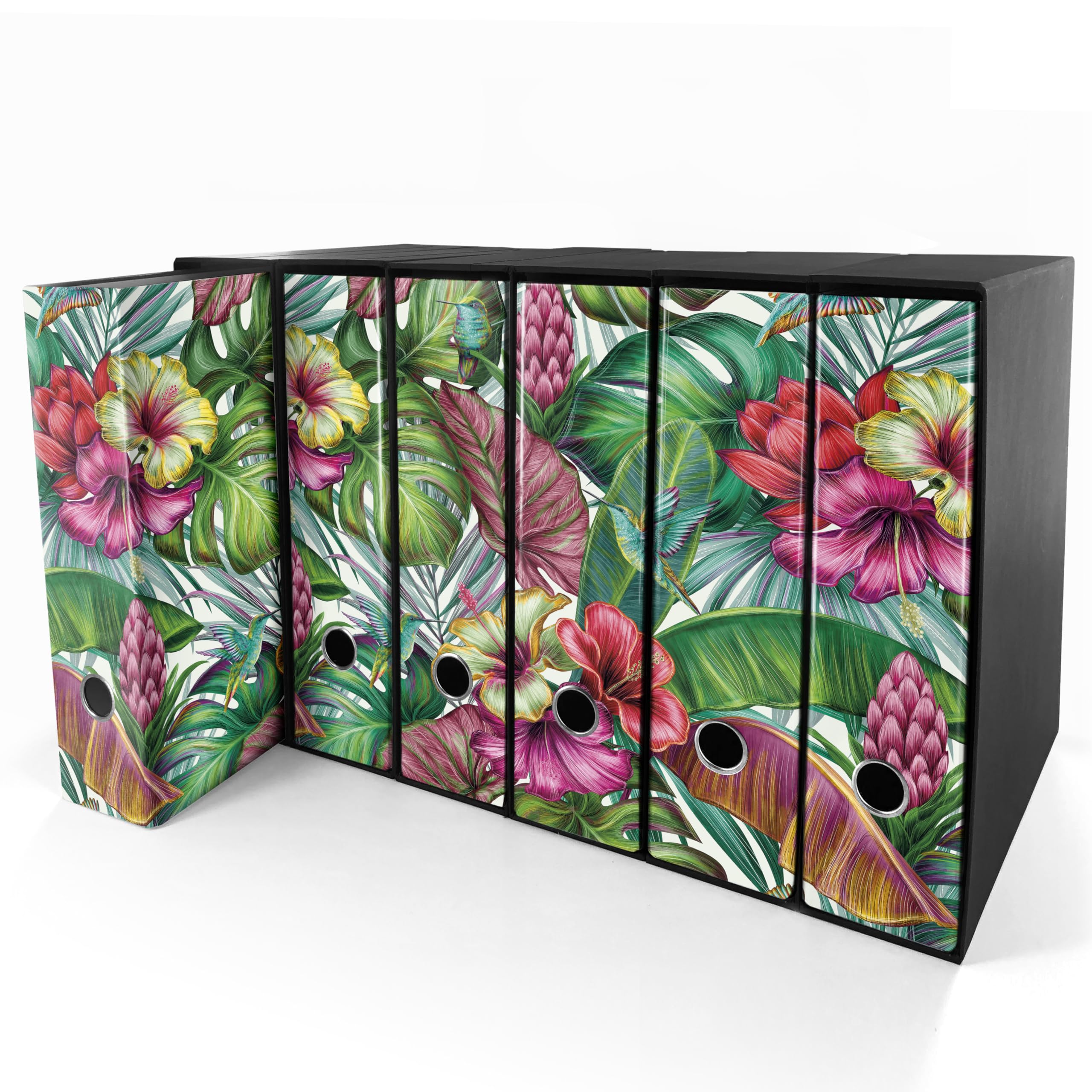 Set da 6 raccoglitori ad anelli PRIMAVERA - Faldoni SHAREPRINTING (H34 con 4 anelli)