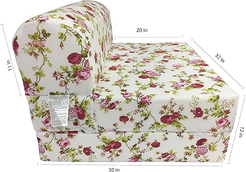 Miniatura 3 de D&D Futon Furniture Cama plegable de 70 x 32 x 6 pulgadas, color rojo y blanco, silla plegable para invitados, sofá, espuma de alta densidad, 1.8