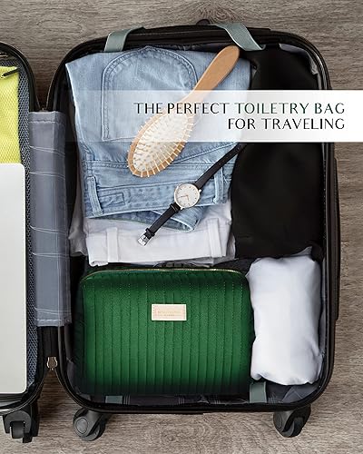 Miniatura 6 de Benevolence LA Bolsa de maquillaje grande de terciopelo de felpa para viajes, bolsa de cosméticos, organizador de artículos de tocador para mujer,