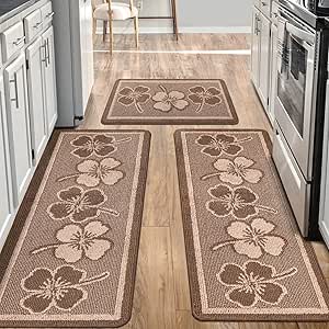 Kitchen Rugs - Kitchen Rugs Sets Of 3, Nappa Leather Kitchen Rug Honeycomb Beige Kitchen Rug Kitchen Entryway Bathroom Room 17 3 X30 17 3 X47 17 3 X59 - View #10