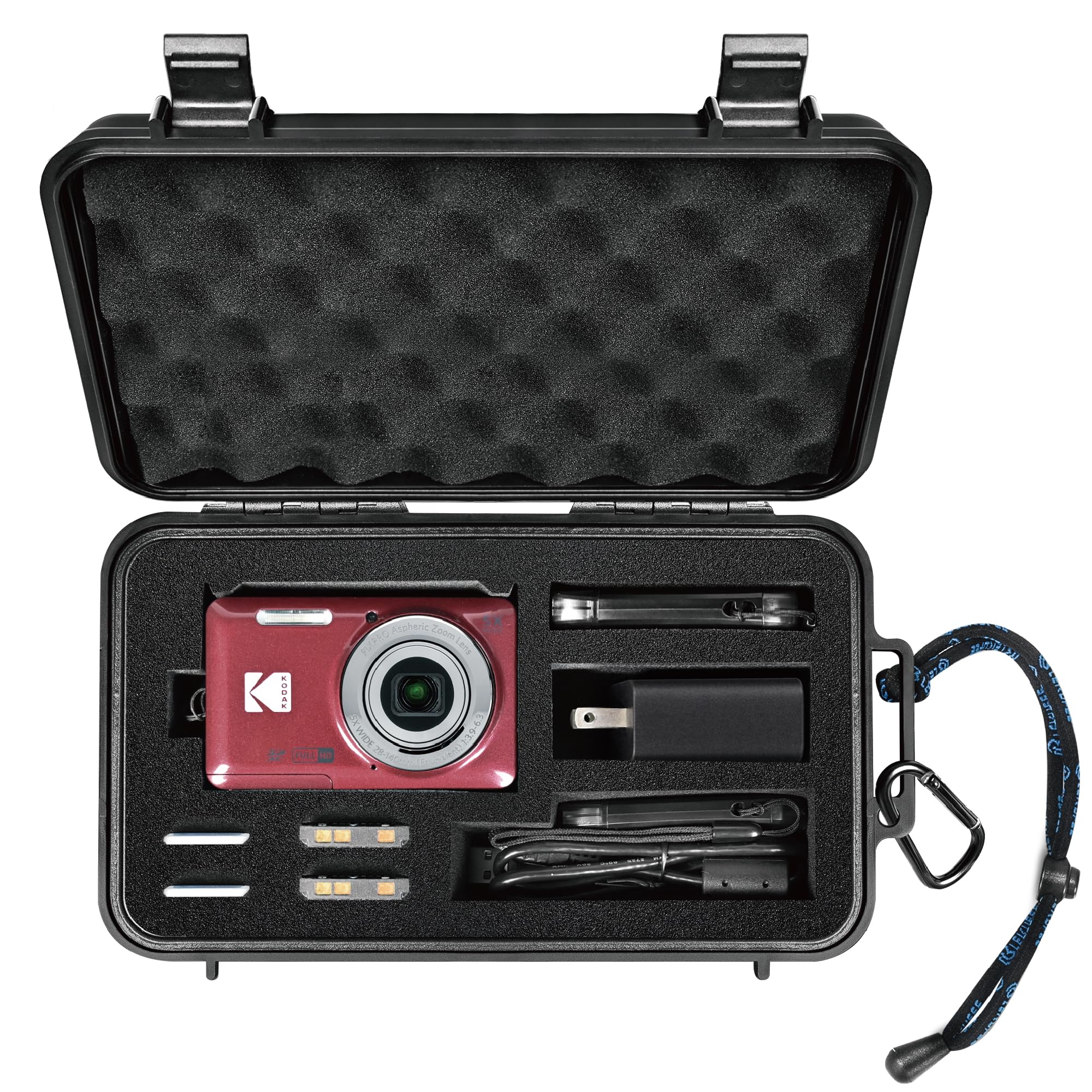 Lekufee Podróżne wodoodporne twarde etui do Kodak PIXPRO FZ55 lub FZ45, baterii i akcesoriów (tylko torba)