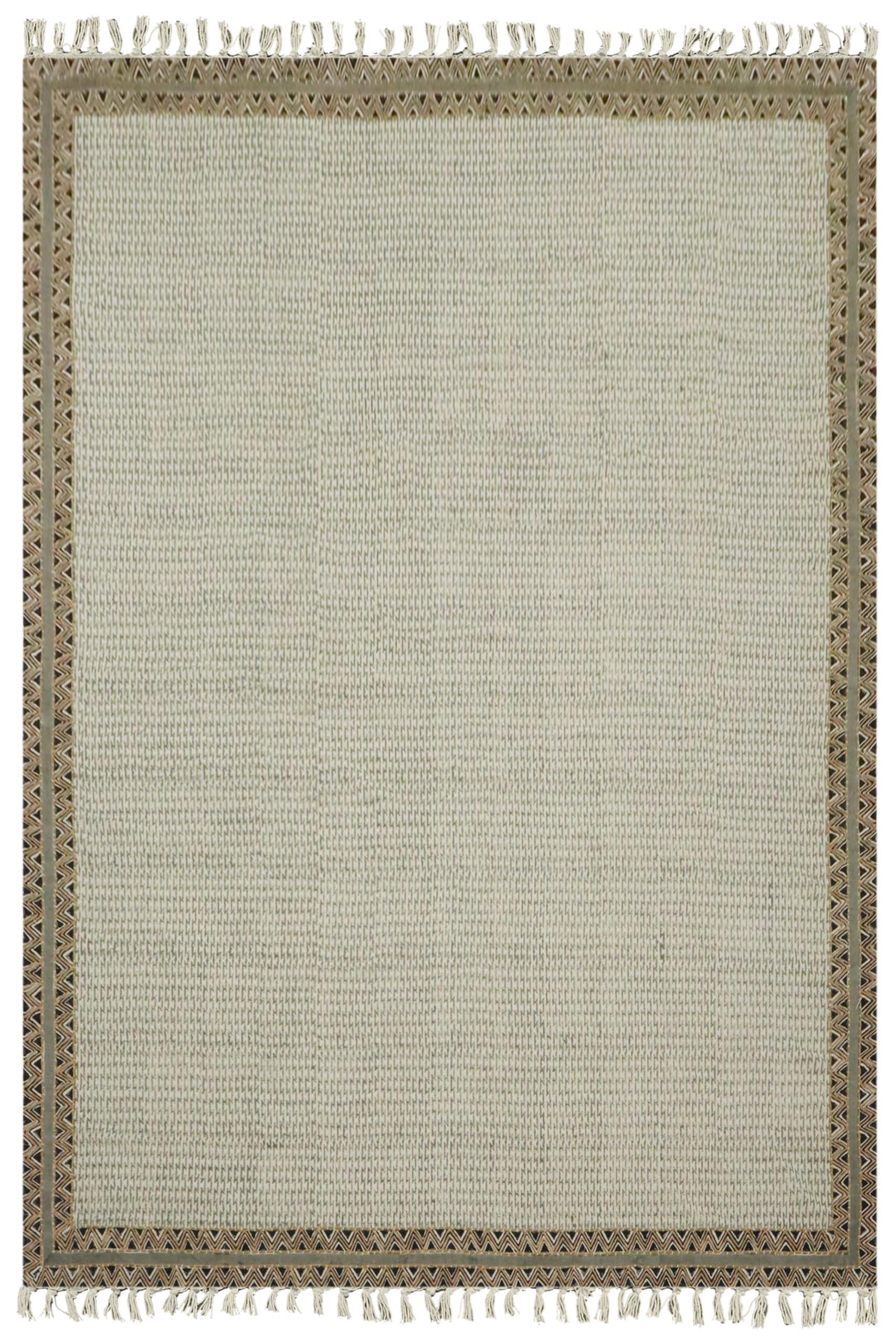 Kelim-Teppich, handbedruckt, Baumwolle, 3 m, quadratisch, grau-braun, Stickerei, geometrisches Design, Handoberfläche, waschbar, 0,5 cm dick, Boho-Flachgewebe, Teppiche für Flur, Esszimmer