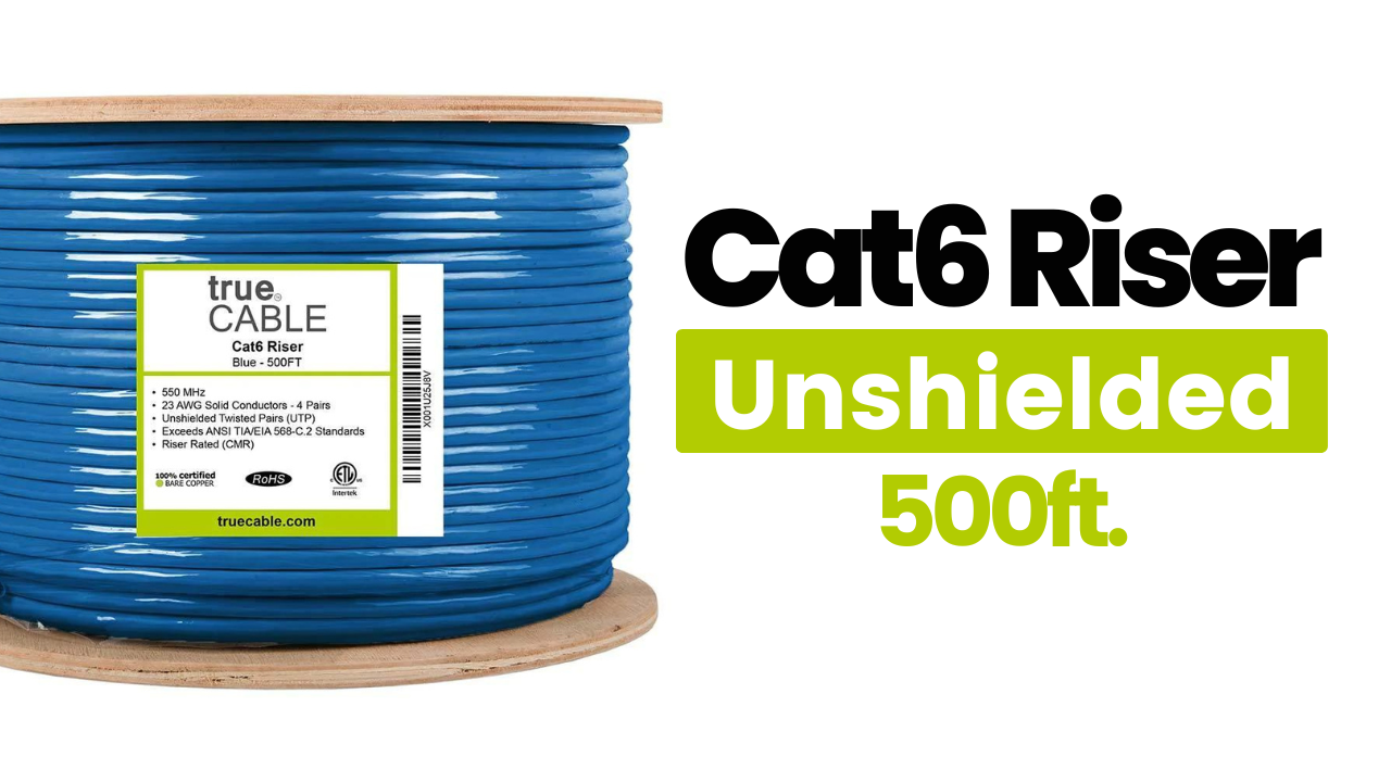 Cable Ethernet CMR CAT6E 550 MHz Azul - 1000 Pies (305 M), 23 AWG Cobre Desnudo, Para Instalaciones En Vertical