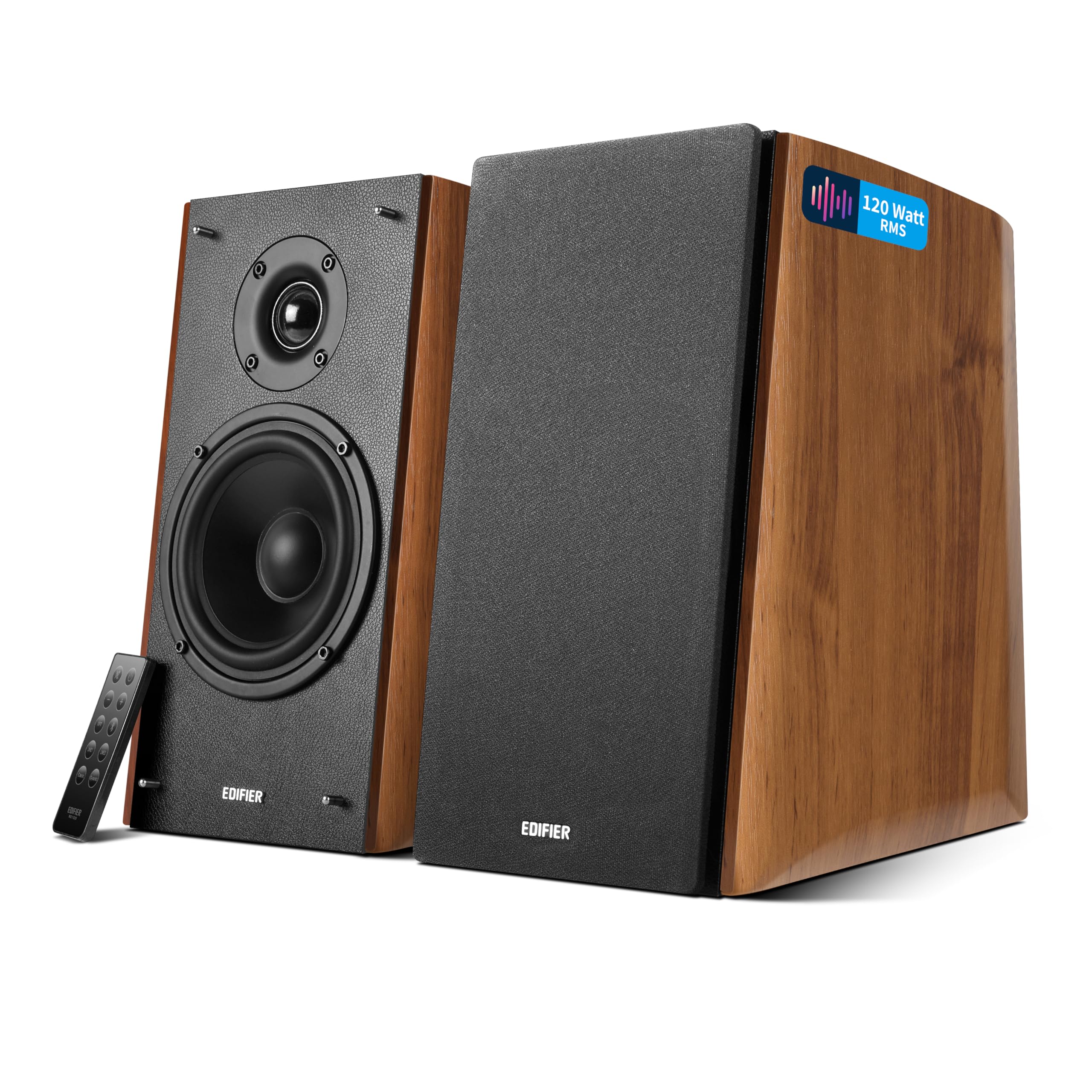 Edifier R2000DB 2.0 Bluetooth Lautsprecher Set mit IR Fernbedienung und optischem Eingang - 120 Watt - Warm Oak