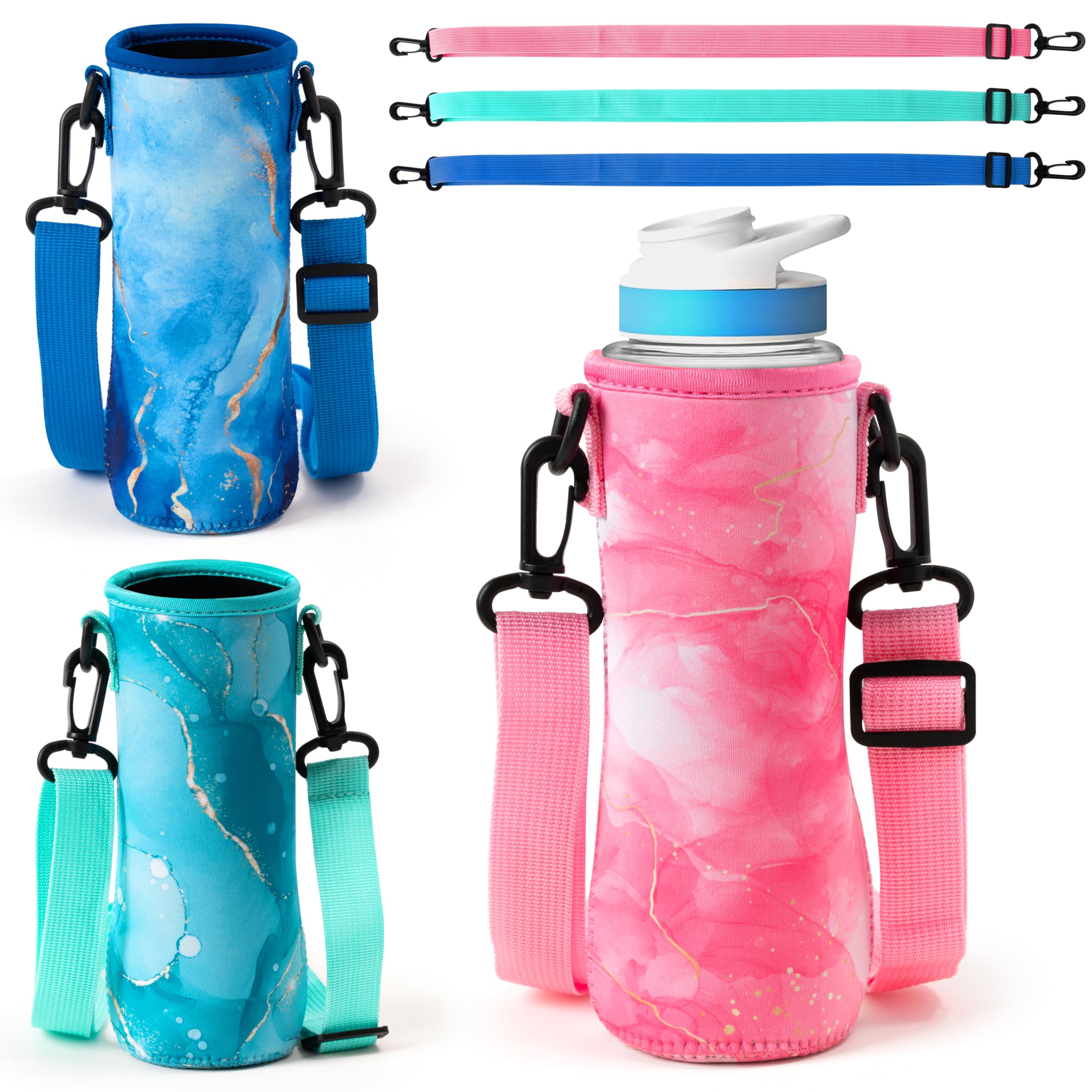 Water Bottle Sleeve for Cirkul 22 oz - 2ooya 3Pcs Compatible with 22oz Plastic & Stainless Steel Cirkul Water Bottles Cover Holder Carrier Bag