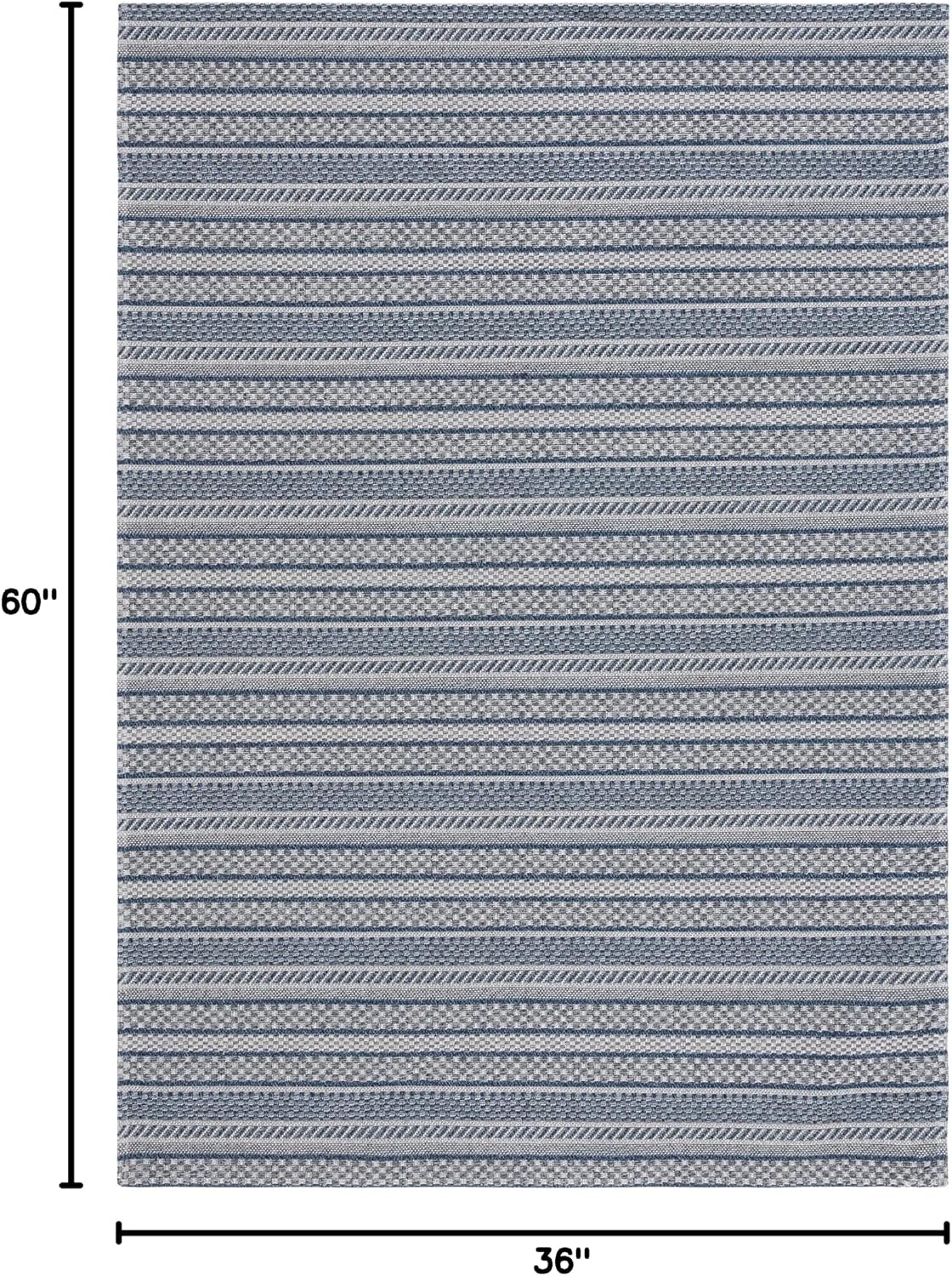 Martha Stewart x SAFAVIEH Area Rug Collection - 3' x 5', Navy & Light Grey, Cotton, Ideal for Living Room, Bedroom, Foyer, Accent Space (MSR412N)