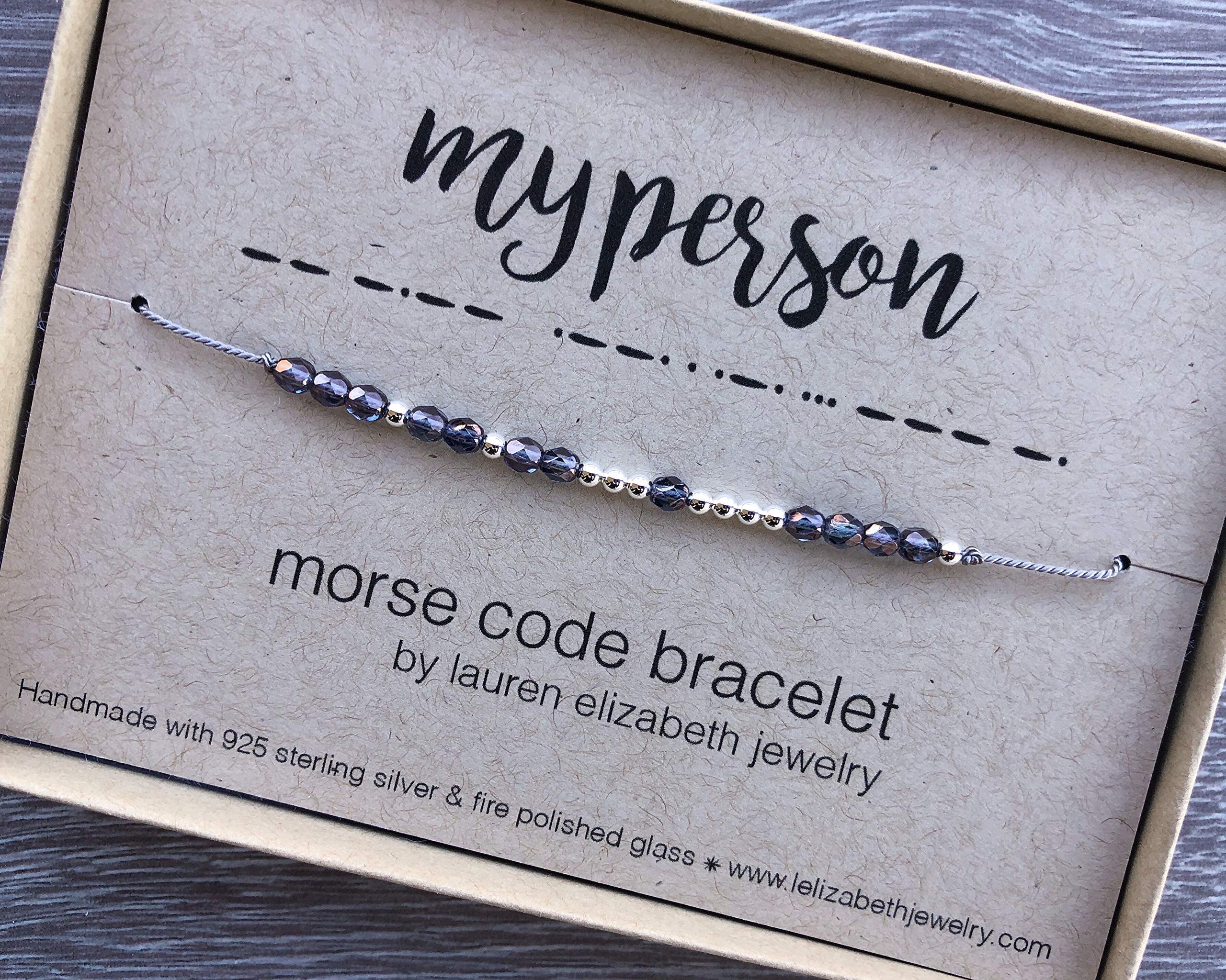 Lauren Elizabeth JewelryCustom Morse Code Bracelet - Birthday Gift for Bestie - Personalized Best Friend Gift for Unbiological Sister