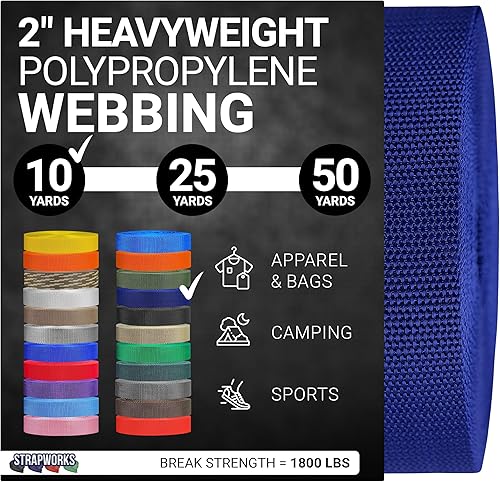 Vista 53 de Strapworks Correas de polipropileno pesado: correas de polietileno resistentes para reparación de equipos de bricolaje al aire libre Negro