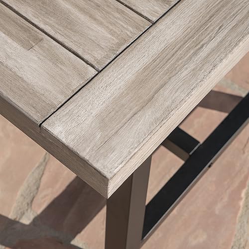 Miniatura 6 de Christopher Knight Home Cooper - Juego de comedor apilable de mimbre para exteriores con mesa y banco de madera de acacia, juego de 6 piezas, color