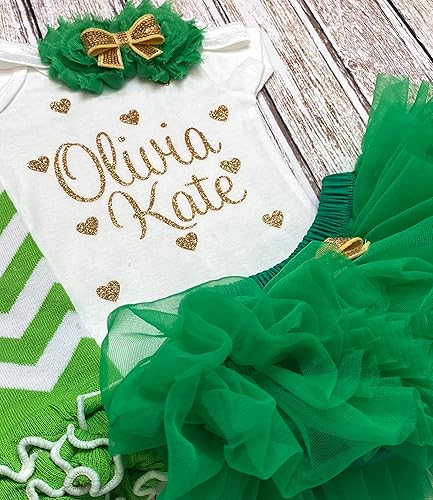 Vista 21 de Personalized Baby Girl Outfit Shower Gift Custom Name Glitter Heart Outfit Optional Tutu Bloomers Headband and Leg Warmers Light Purple + Gold