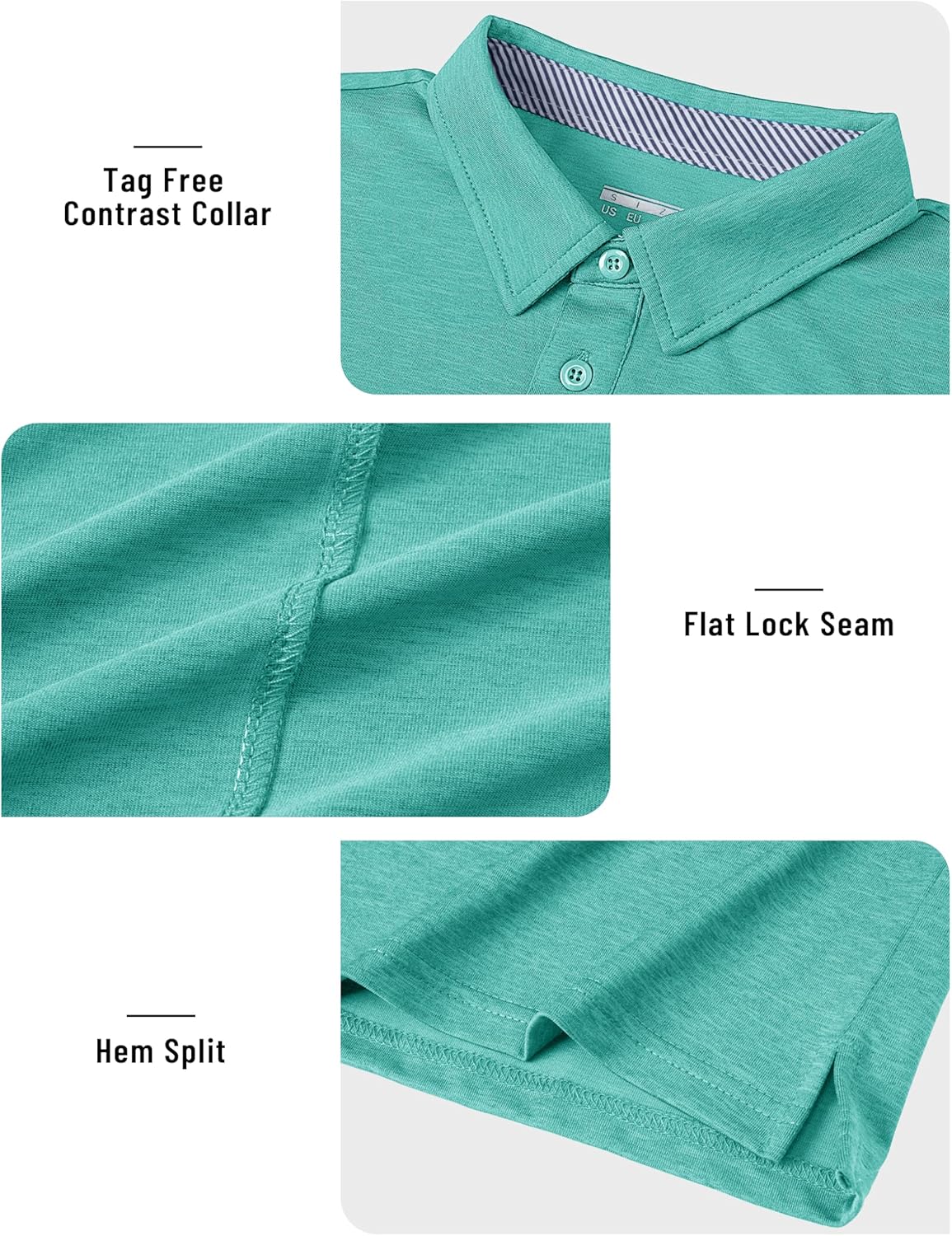 TACVASEN Men's Golf Shirts Short Sleeve Quick Dry Polo Shirts Moisture Wicking Casual Business Sports Breathable Polo