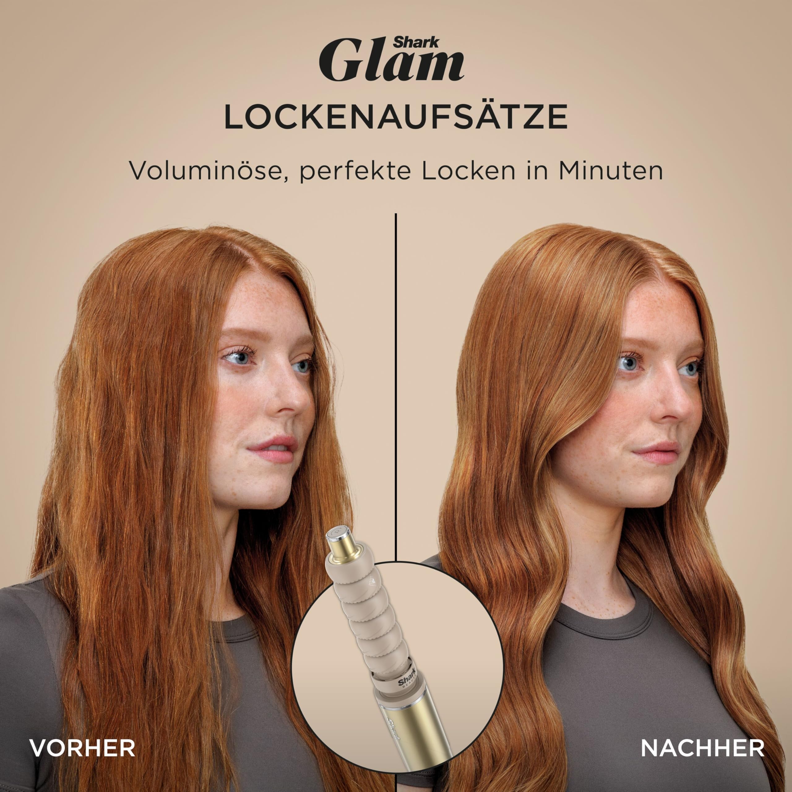 Shark Glam Multistyler Haartrockner mit Keramik Gloss-Lock-Technologie Styling-Aufsätzen Silki Glossi