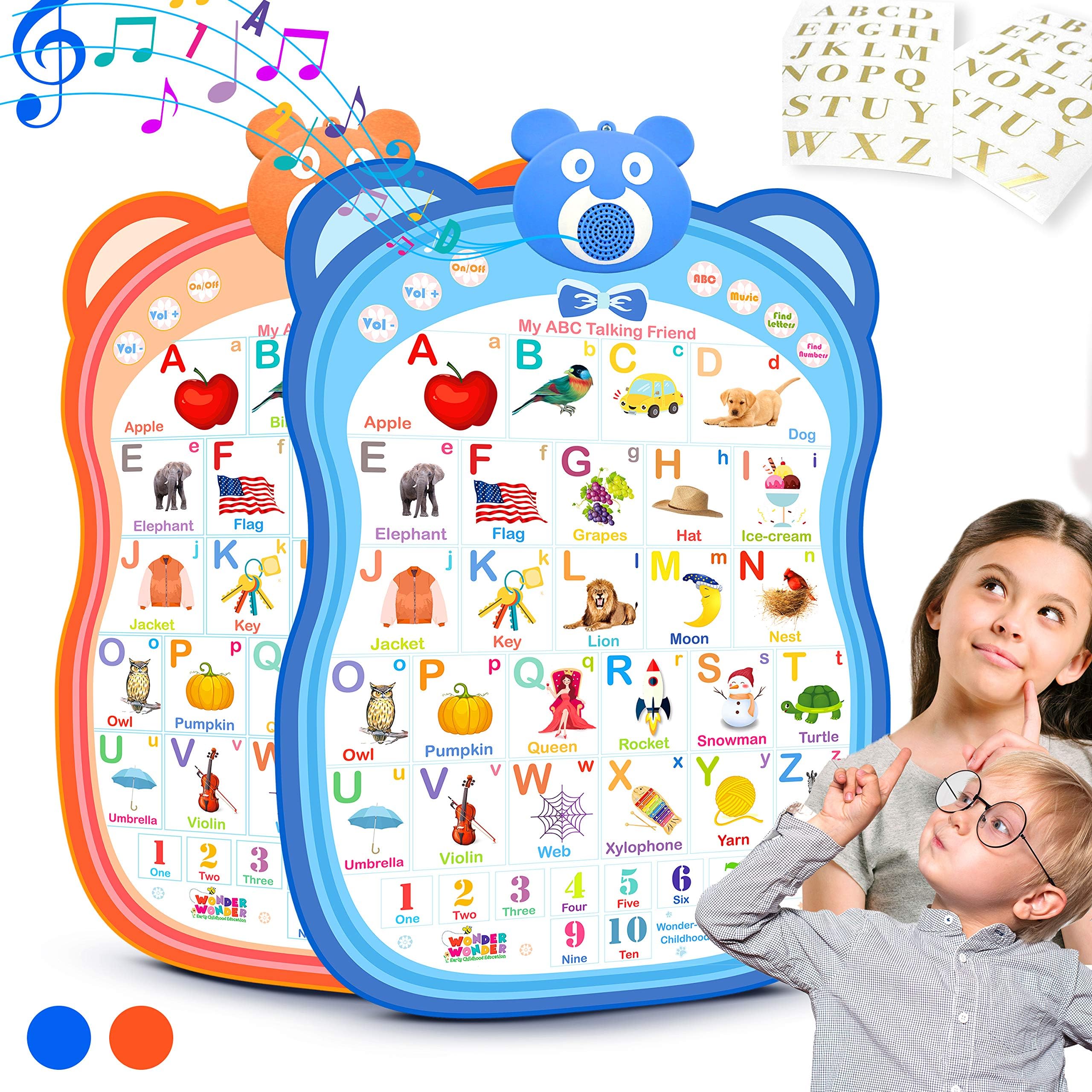 My ABC Talking Friend Interactive Alphabet Toy Talking Poster Wall Chart, Educational Toy for Learning Toddlers, Age 2+ Year Old, Kindergarten, Preschool Boys and Girls [BLUE COLOR ONLY]