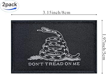 JBCD 2 Pack Gadsden Flag Patch Don't Tread On Me Flags Tactical Patch Pride Flag Patch for Clothes Hat Patch Team Military Patch