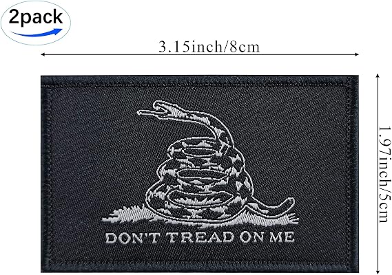 JBCD 2 Pack Gadsden Flag Patch Don't Tread On Me Flags Tactical Patch Pride Flag Patch for Clothes Hat Patch Team Military Patch