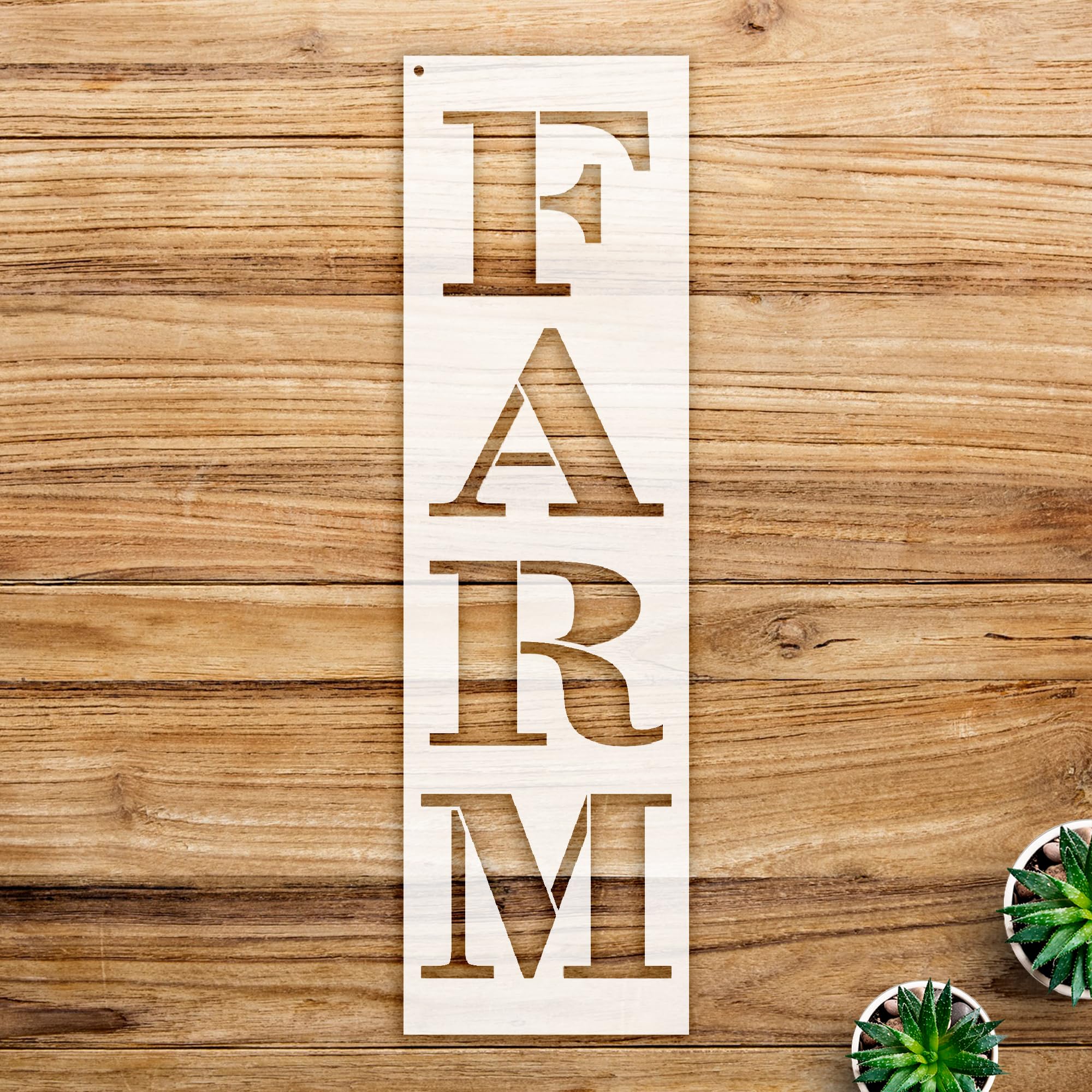 Farmhouse Serif Vertical Word Stencil for Walls and Crafts, Reusable Mylar Template, Ideal for Home Decor and Rustic Projects - Size A1 (9.6