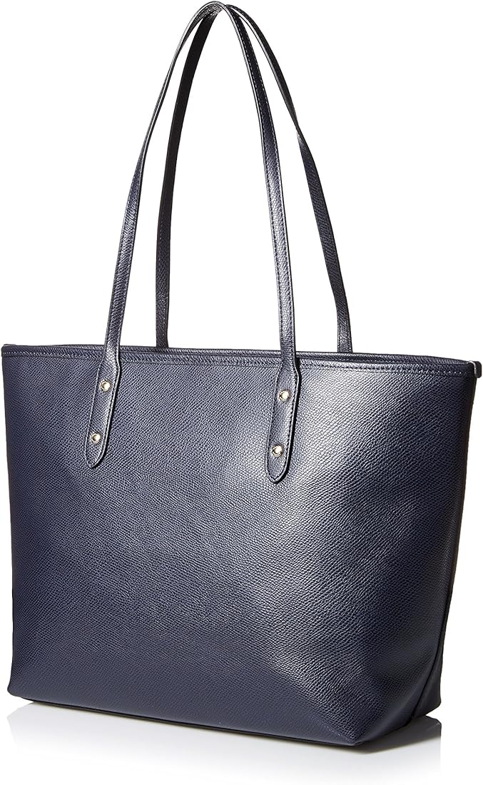 Coach City Zip Tote in Crossgrain Leather F36875 Midnight w Light
