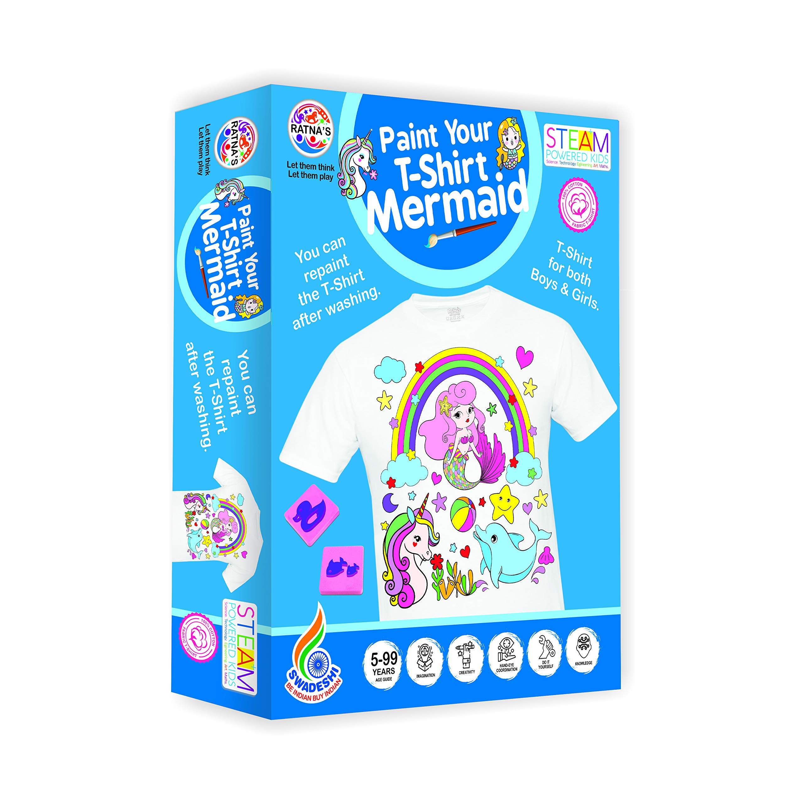 Paint Your T-Shirt A Perfect Art and Craft kit for Kids (Mermaid) (B08VMVJMS4) Amazon Price History, Amazon Price Tracker