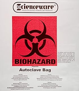 SP Bel-Art Clear Biohazard Disposal Bags with Warning Label; 1.5 mil Thick, 1-3 Gallon Capacity, Polypropylene (Pack of 100) (F13160-0009)