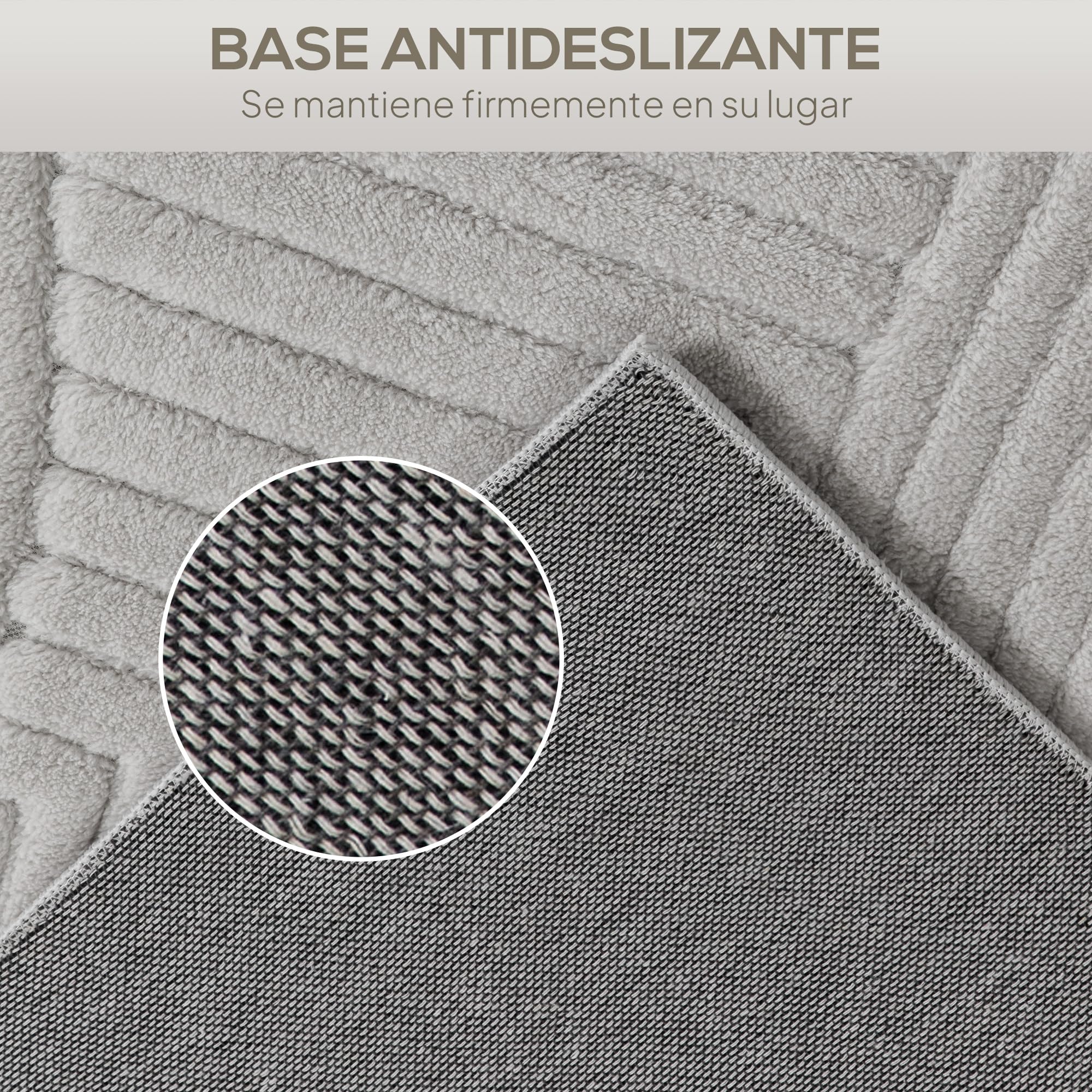 HOMCOM Alfombra Salón 230x160 cm Alfombra Pelo Corto Estilo Moderno Gris | Base Antideslizante, Tejida a Máquina, Tapete, Sala de Estar, Dormitorio, Comedor