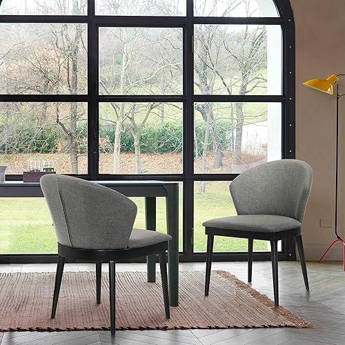 Armen Living Juno - Juego de 2 sillas de comedor de madera (18.9in, 7.5in), color negro